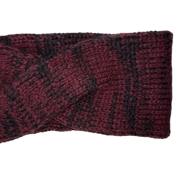 KNITTED MAROON AND BLACK INFINITY SCARF FOR YOUR HEAD BY MADE FOR EACH OTHER O/S - Picture 9 of 10